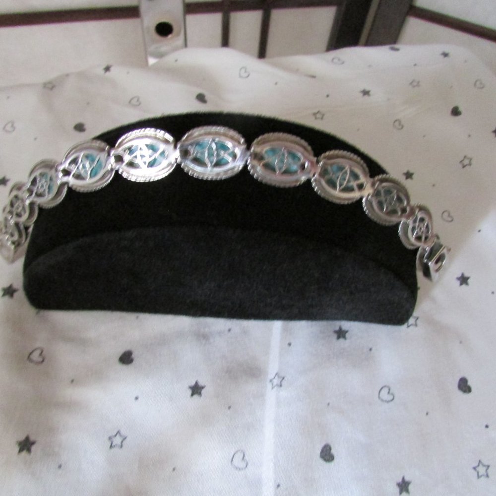 Blue turquoise line Bracelet - Picture 4 of 8